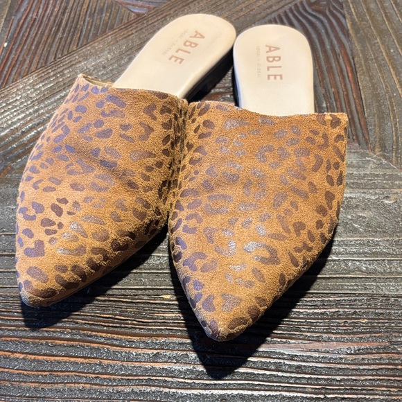 Able Shoes - Able Women's Brown Leopard Mules